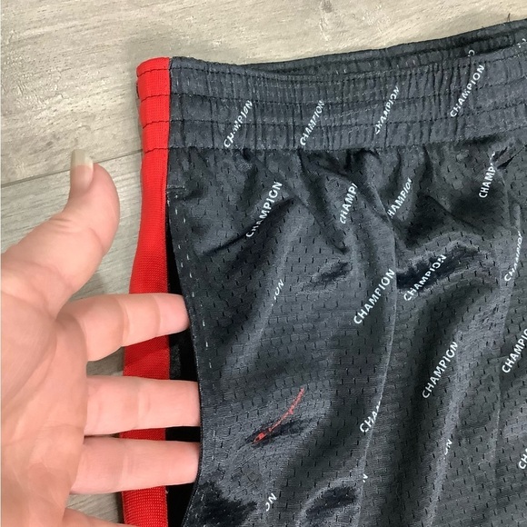 Mens Champion XL 40 - 42 Shorts Logo Black Red Basketball Jersey Mesh Drawstring - Picture 6 of 10